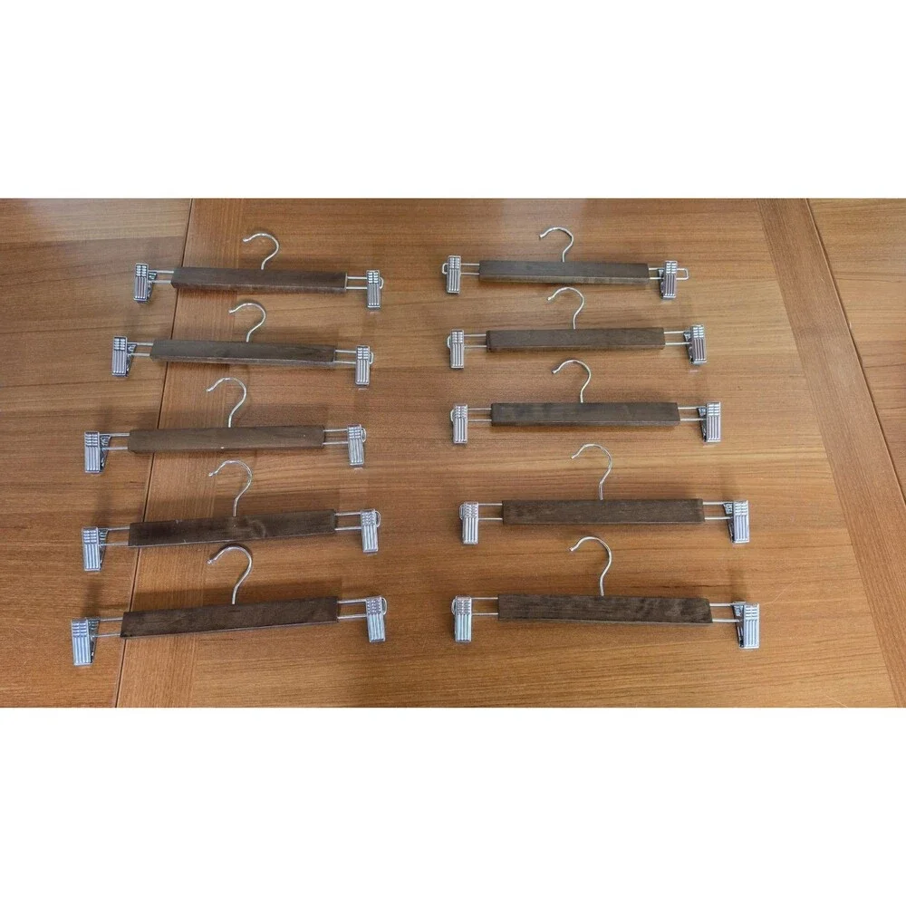 Pant Hangers Metal Wood Set Of 10